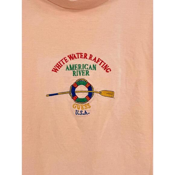 Guess Georges Marciano Vintage White Water Rafting American River T Shirt Sz 3 - Picture 2 of 5